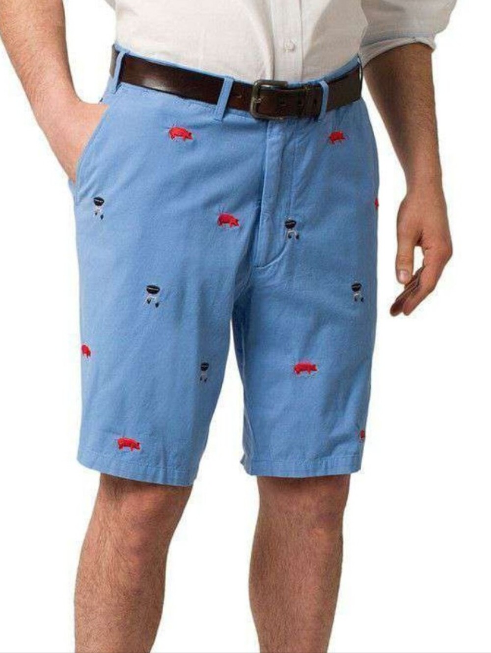 Castaway Nantucket Clothing Cisco Embroidered BBQ Motif Shorts